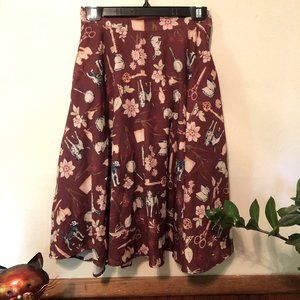 Mystery Assistants Patterned A-Line Skirt